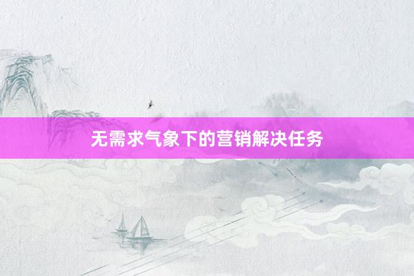 无需求气象下的营销解决任务